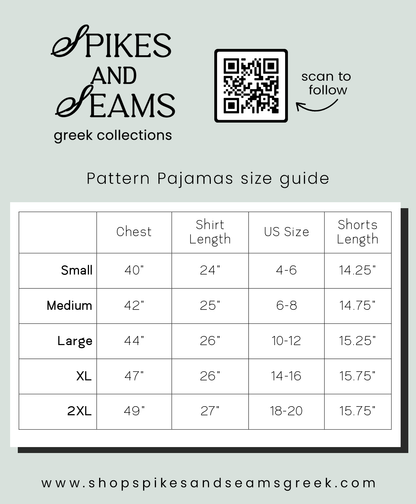 Block Font Palm Cheetah Pajamas - Sigma Delta Tau