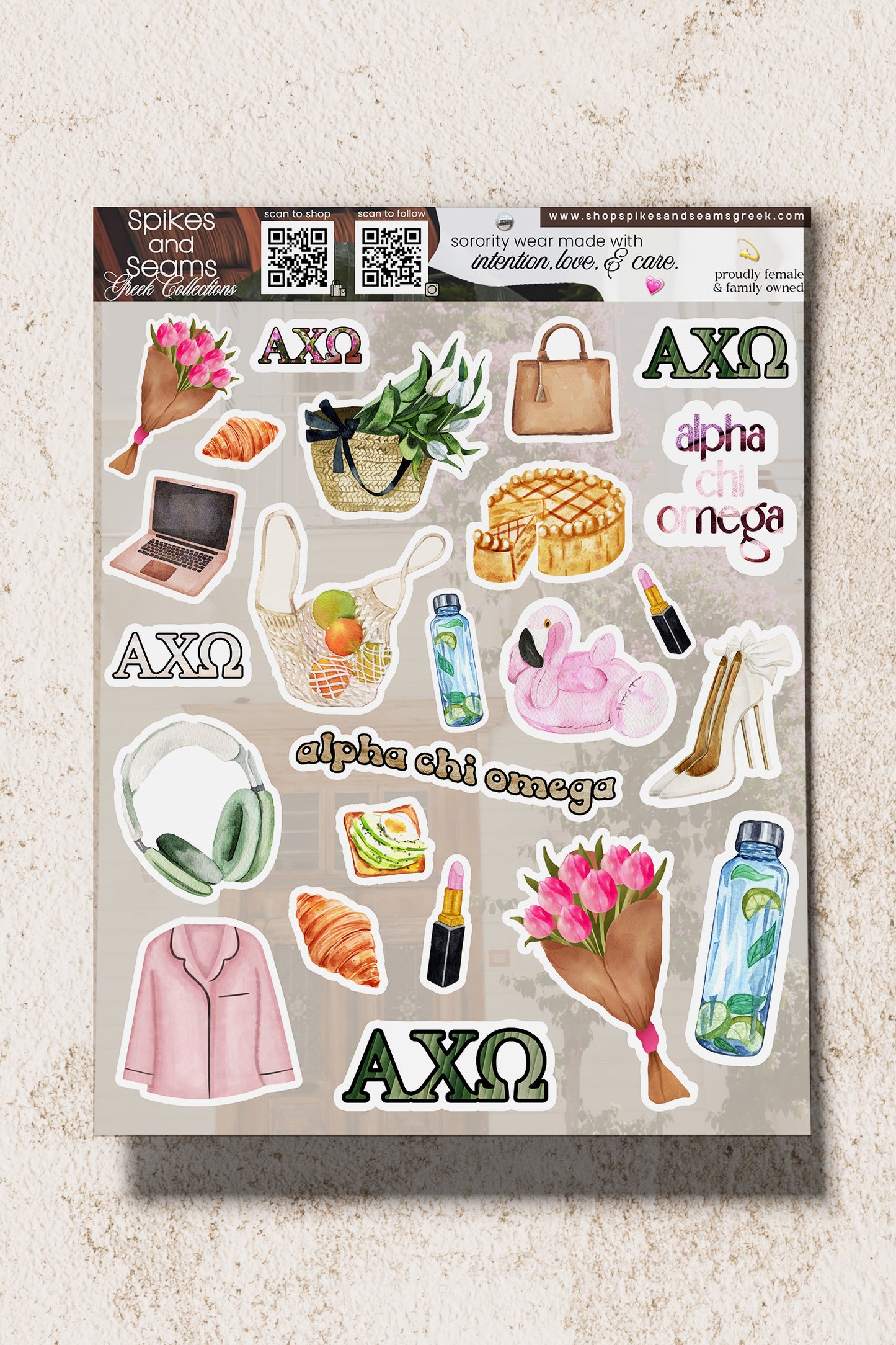 Sorority Sticker Set #22 - Alpha Chi Omega