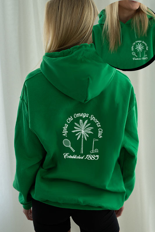 Green Sports Club hoodie - Alpha Chi Omega