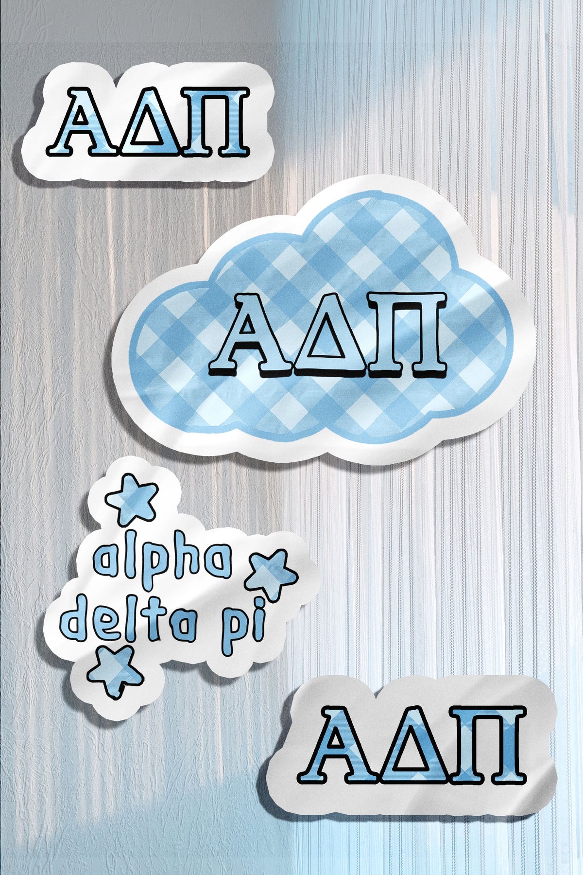 Blue Theme Waterproof Sorority Stickers - Alpha Delta Pi