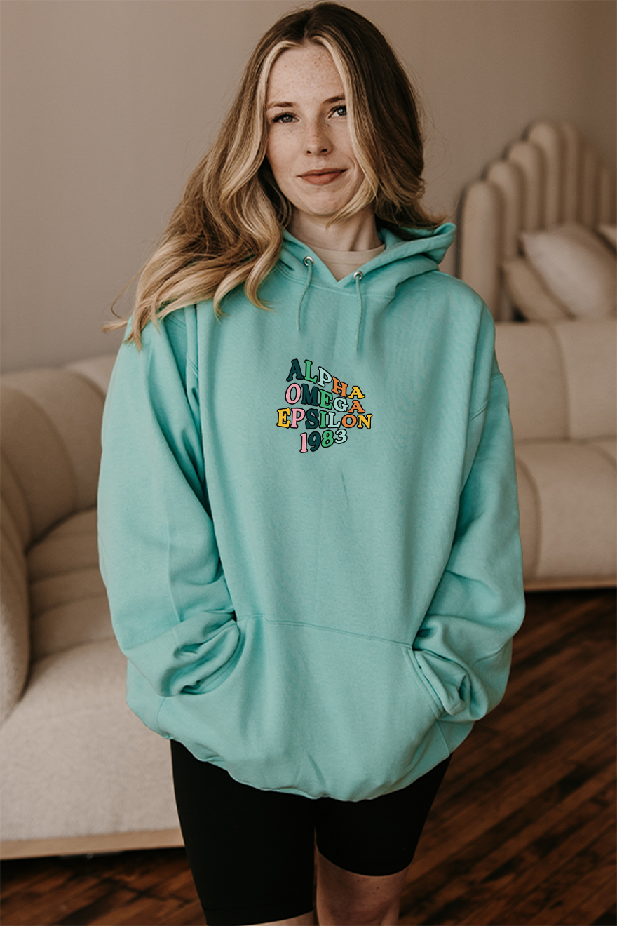 Mint hoodie Alpha Omega Epsilon