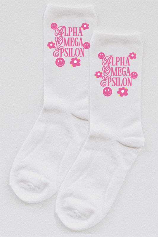 Pink Accent socks - Alpha Omega Epsilon
