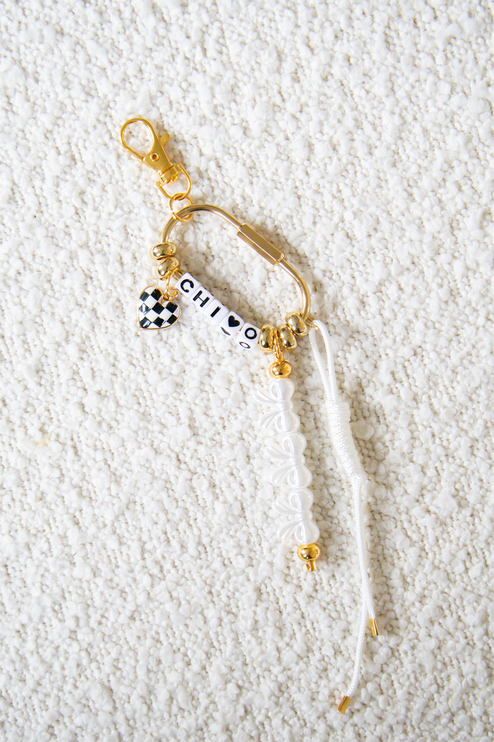 Gold Sorority Keychain Bag Charm - Chi Omega