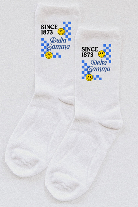 Blue Checkered socks - Delta Gamma