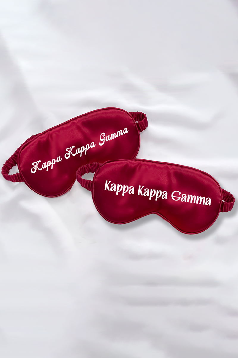 Choose your font! Burgundy Sleep Mask - Kappa Kappa Gamma - Spikes and Seams Greek