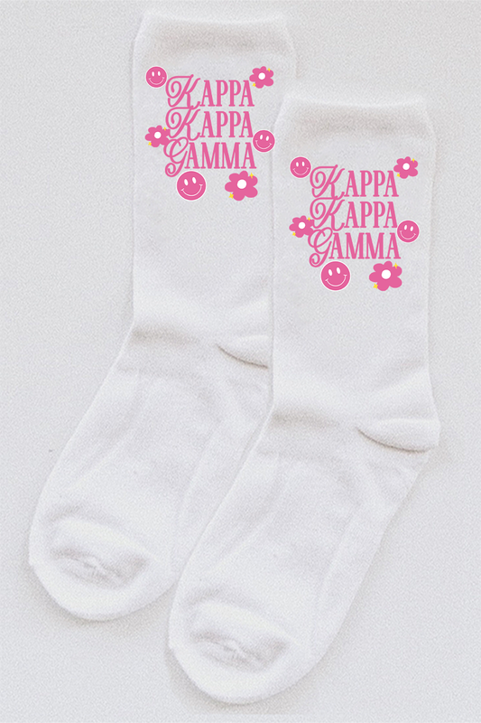 Pink Accent socks - Kappa Kappa Gamma