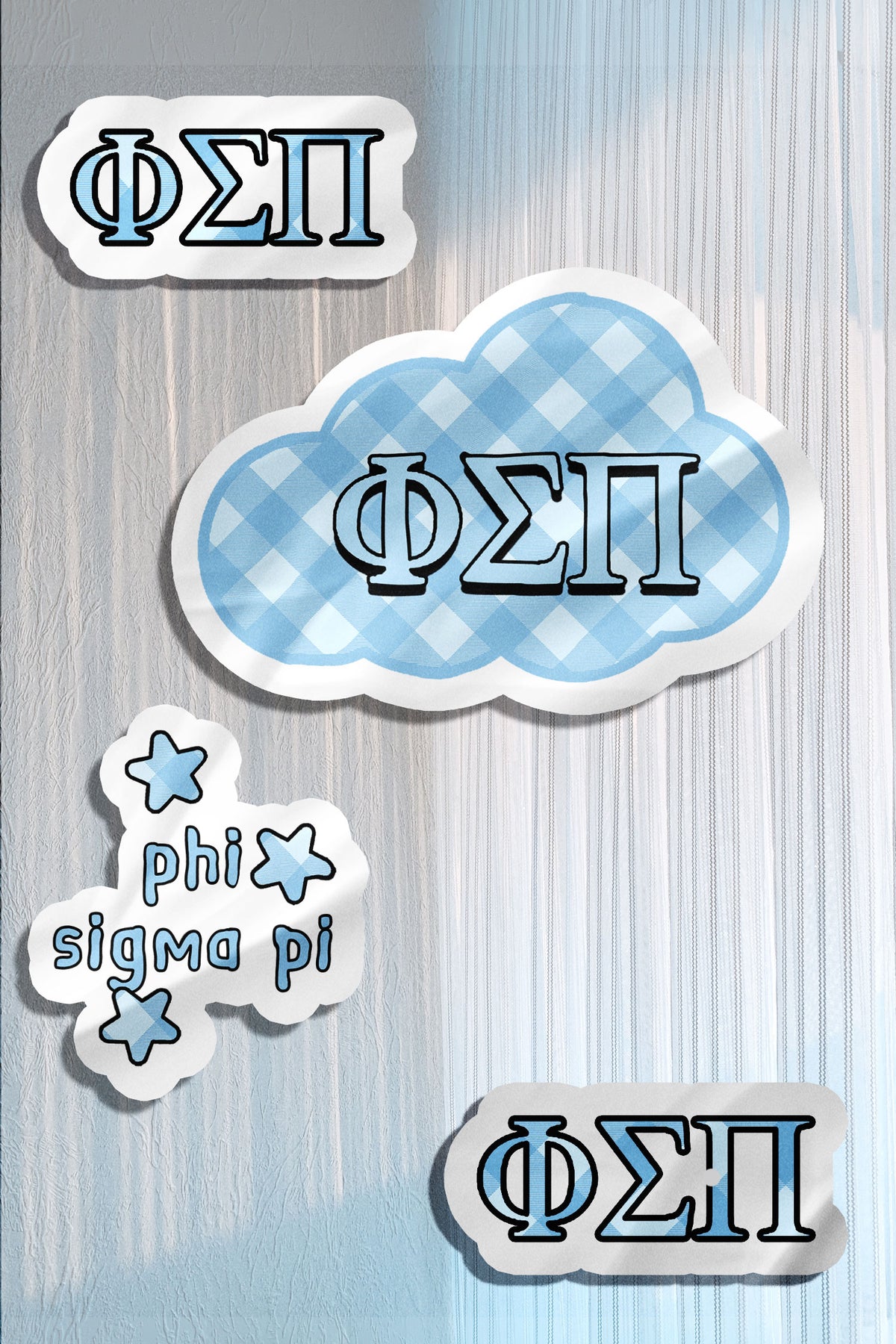 Blue Theme Waterproof Sorority Stickers - Phi Sigma Pi