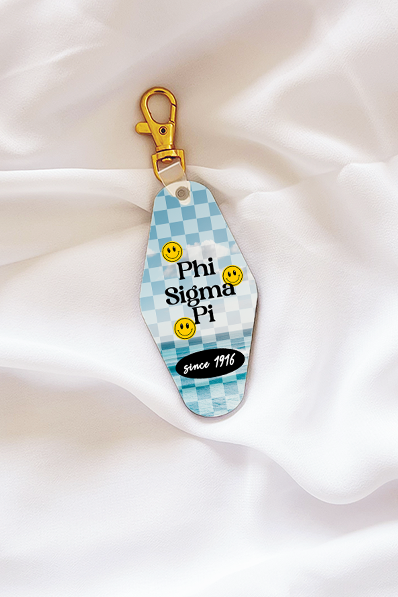 Sky Checkered Keychain - Phi Sigma Pi