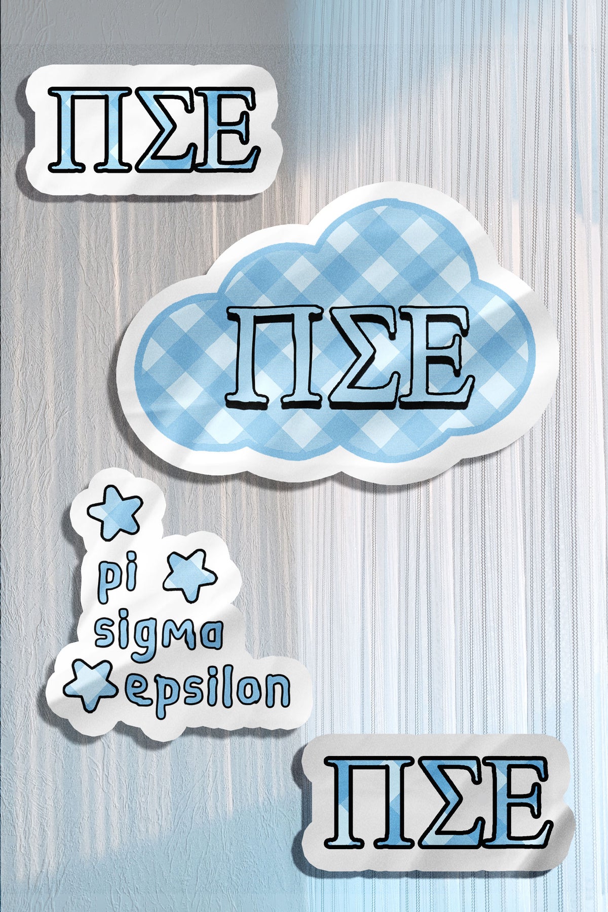 Blue Theme Waterproof Sorority Stickers - Pi Sigma Epsilon