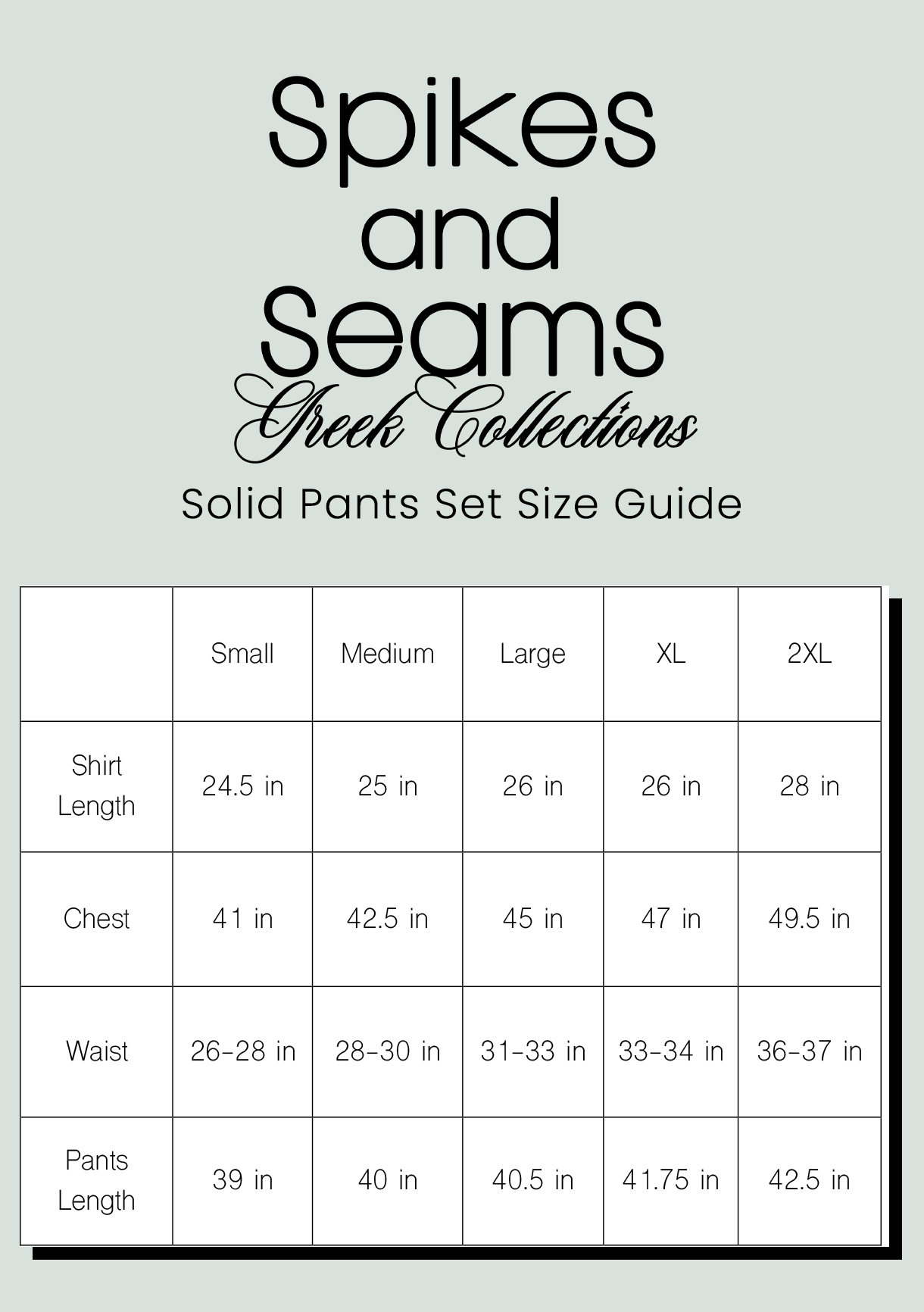 Eucalyptus Pants Set with Greek Letter Pocket - Kappa Alpha Theta - Spikes and Seams Greek