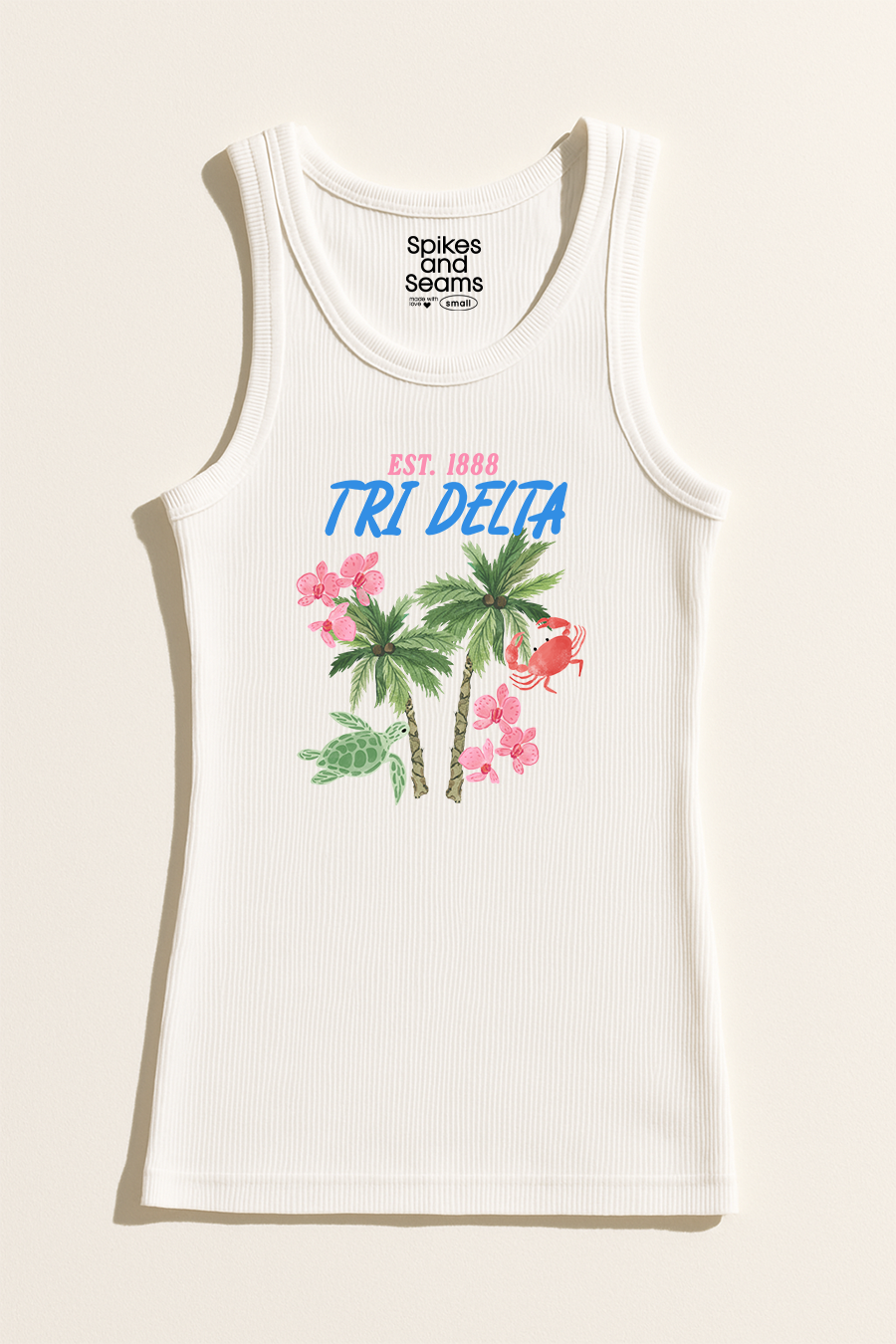Paradise Palms Ribbed Tank - Tri Delta