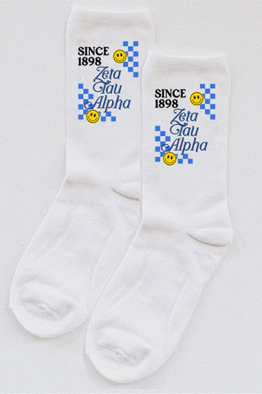 Blue Checkered socks - Zeta Tau Alpha
