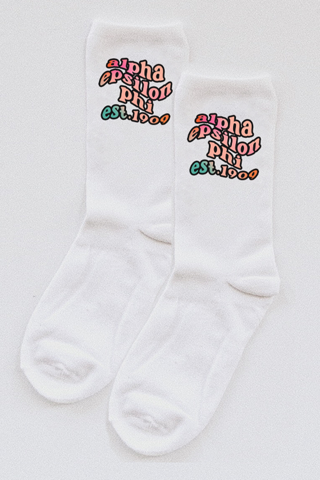 Gradient socks - Alpha Epsilon Phi - Spikes and Seams Greek