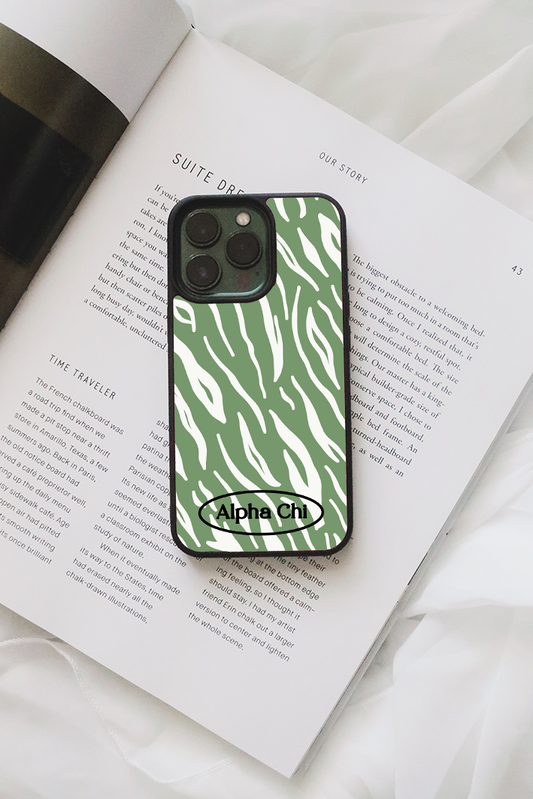 Zebra print iPhone case - Alpha Chi Omega