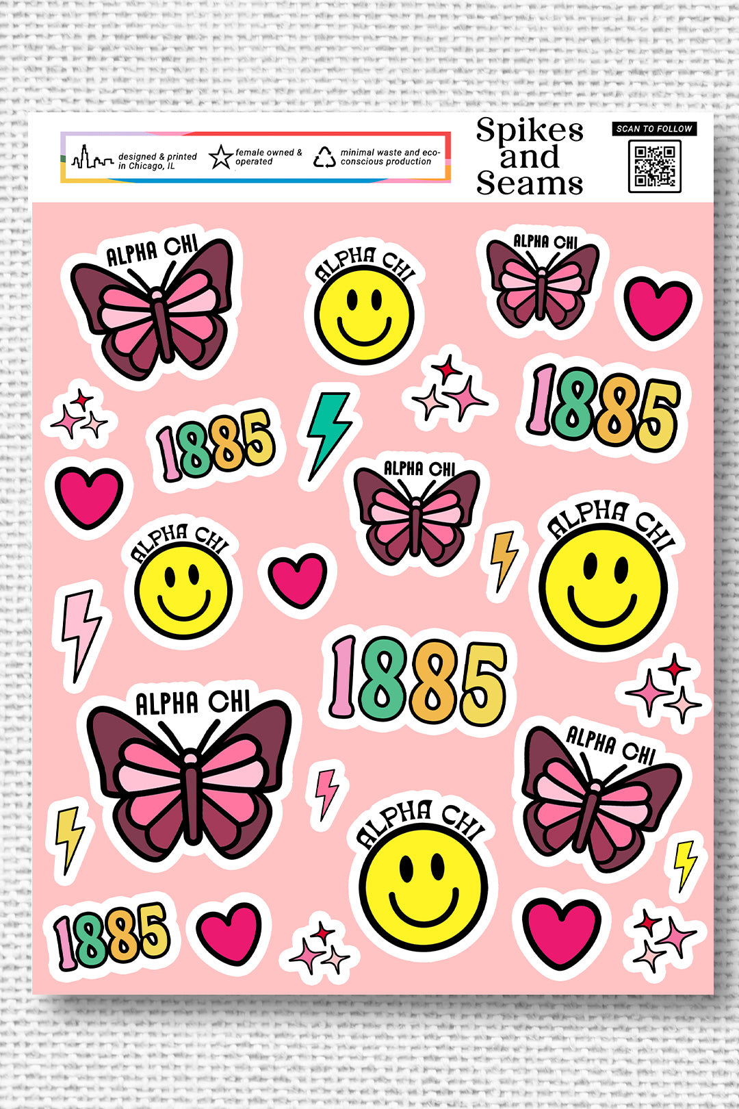 Sticker sheet #10 - Alpha Chi Omega - Spikes and Seams Greek