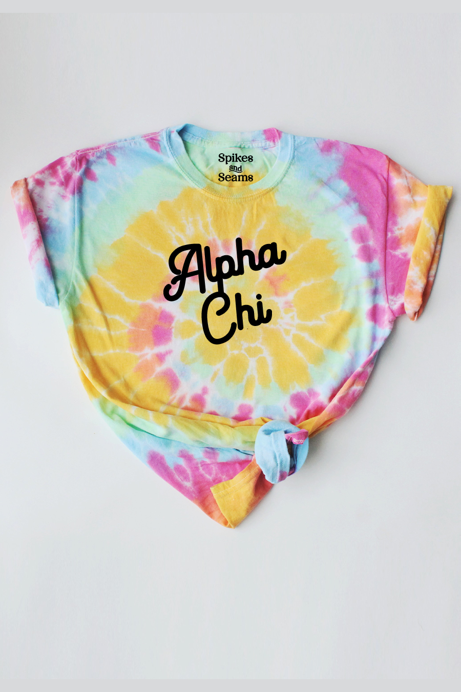 Tie Dye script tee - Alpha Chi