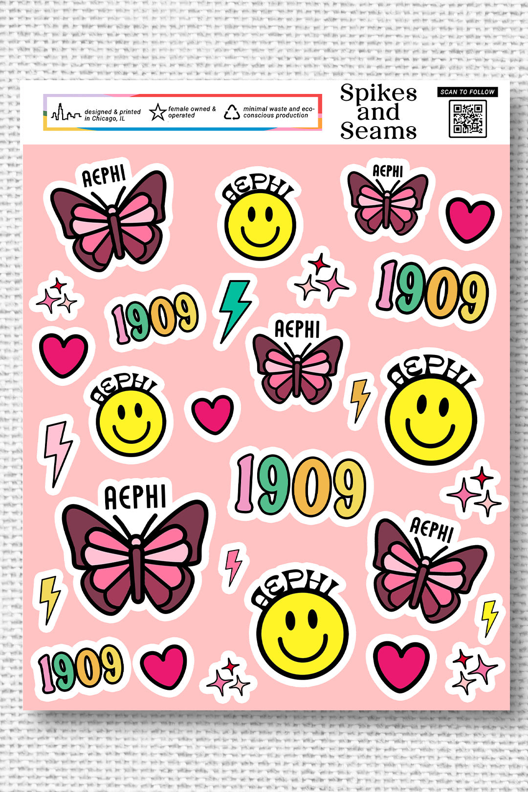 Sticker Sheet #10 - Alpha Epsilon Phi - Spikes and Seams Greek