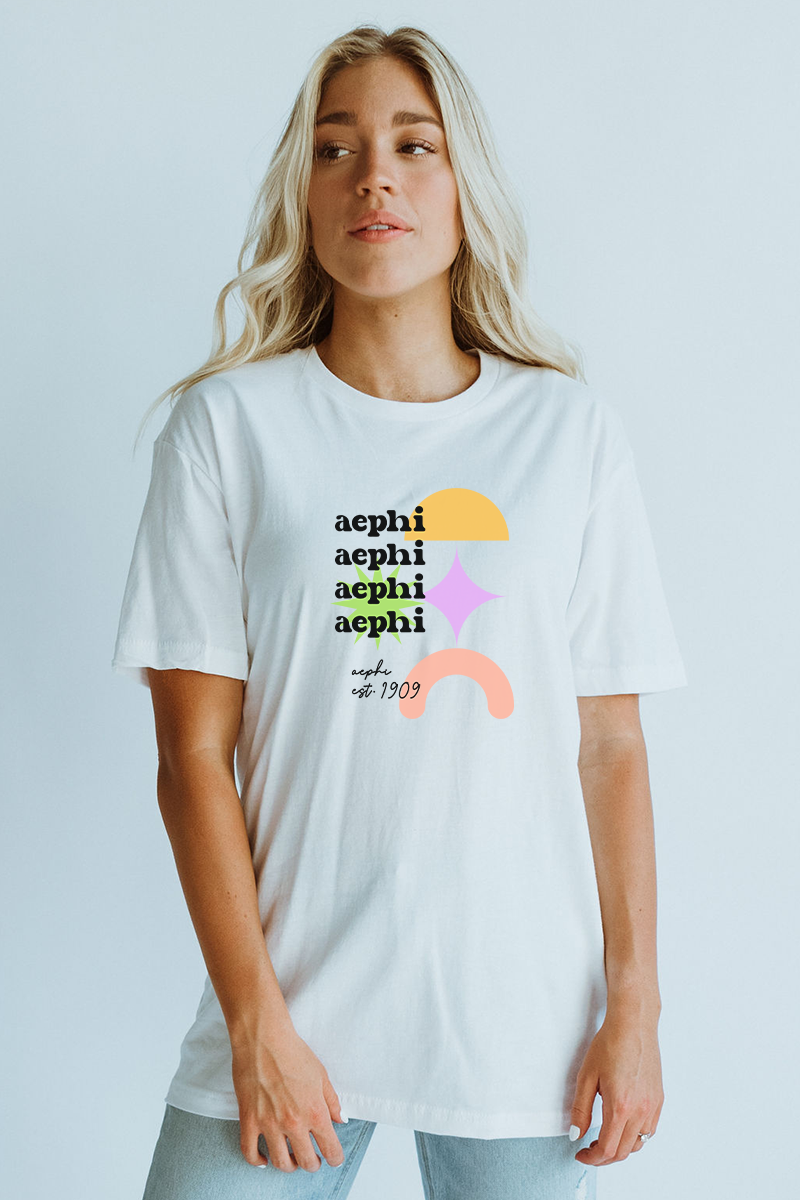 Neon Shapes tee - Alpha Epsilon Phi