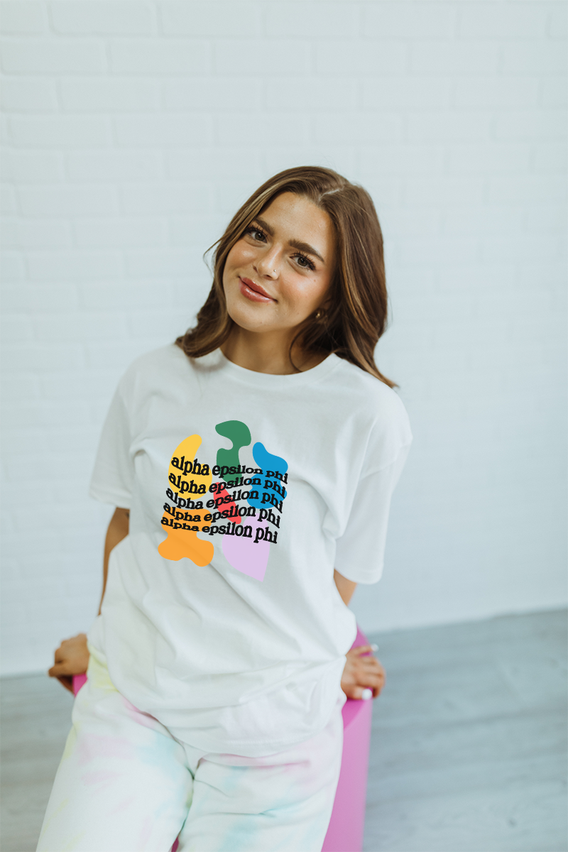 Rainbow Blobs tee - Alpha Epsilon Phi