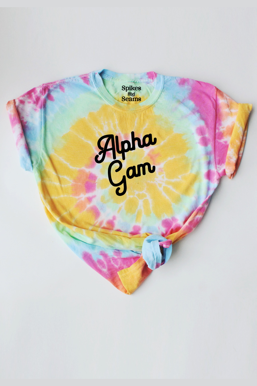 Tie Dye script tee - Alpha Gam
