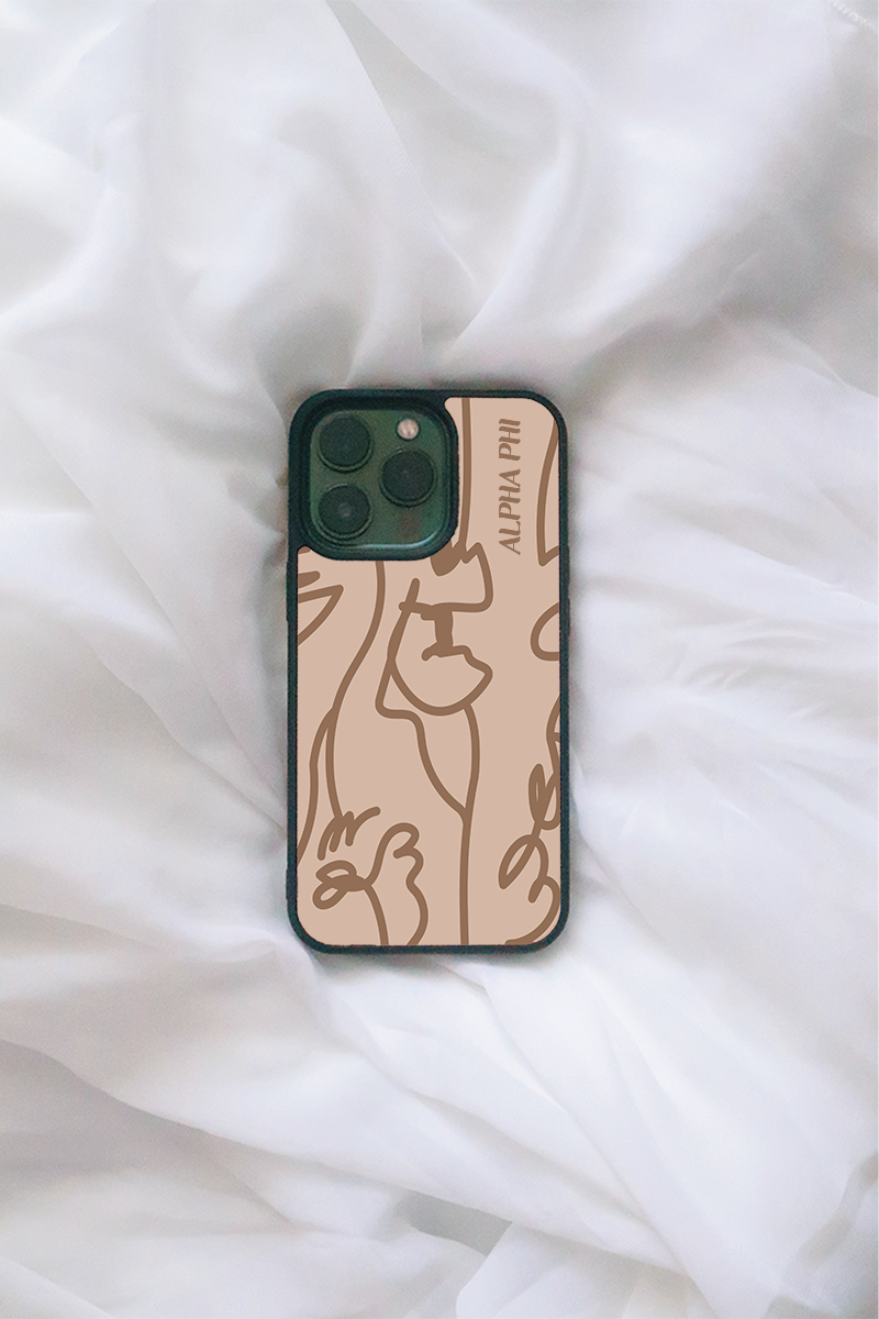 Brown Geometric iPhone case - Alpha Phi