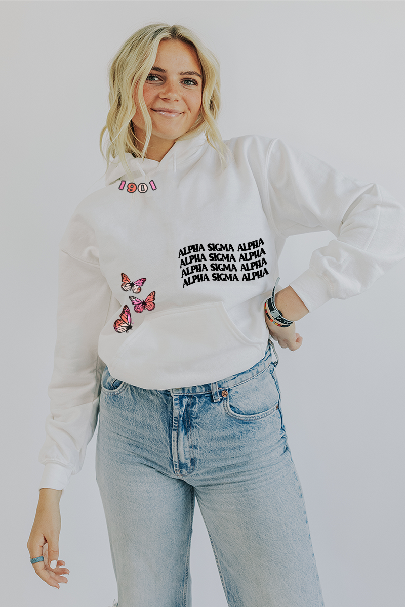 Butterfly Est. hoodie - Alpha Sigma Alpha