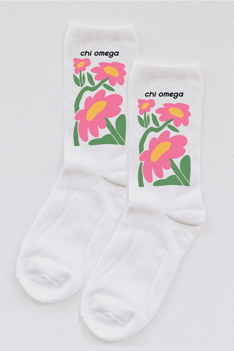 Flower socks Chi Omega