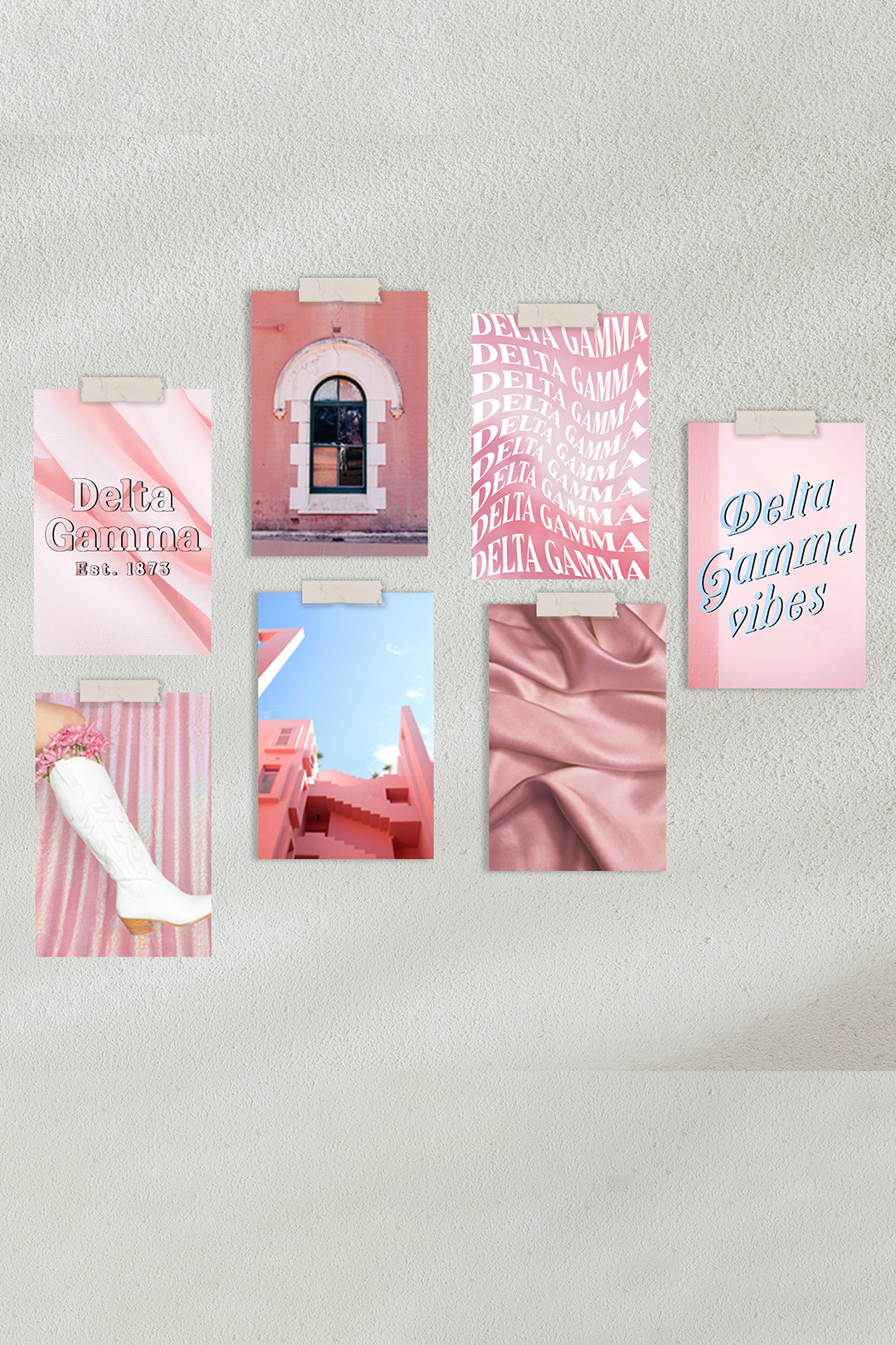Pink Collage Kit - Delta Gamma - Spikes and Seams Greek