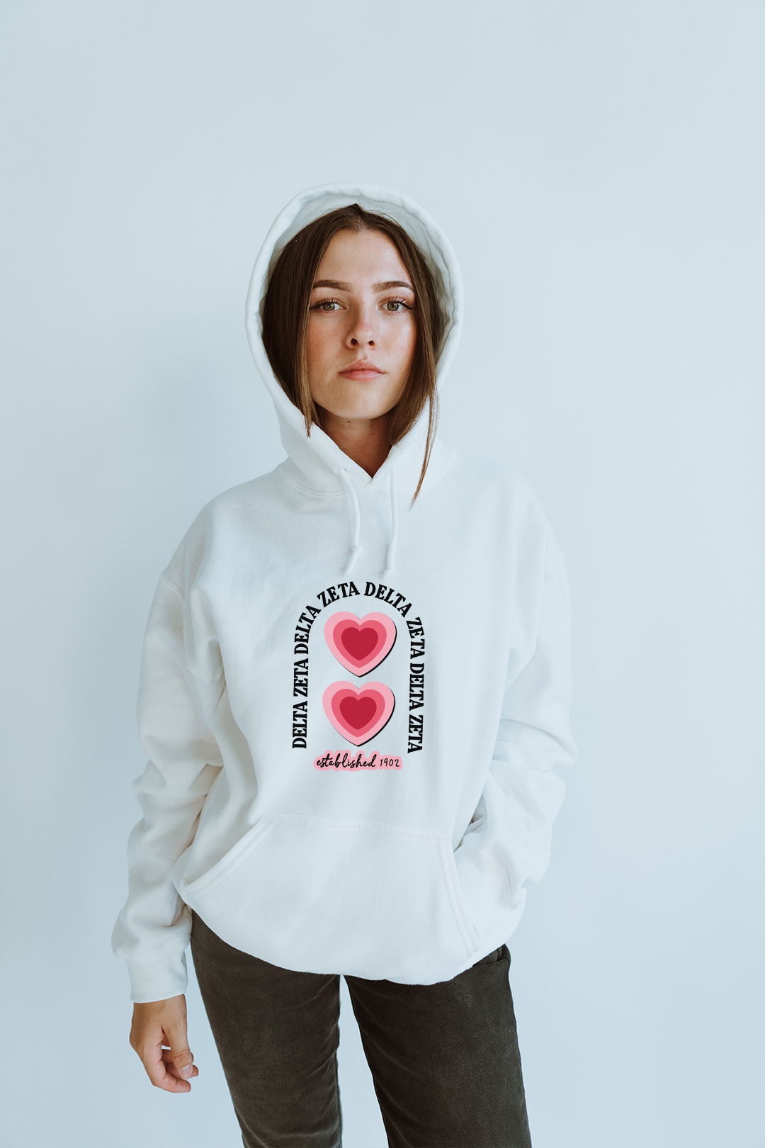 Heart Arches hoodie - Delta Zeta - Spikes and Seams Greek