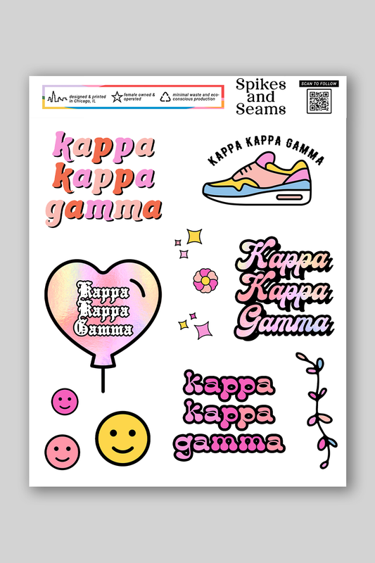 Sticker Sheet #7 - Kappa Kappa Gamma - Spikes and Seams Greek