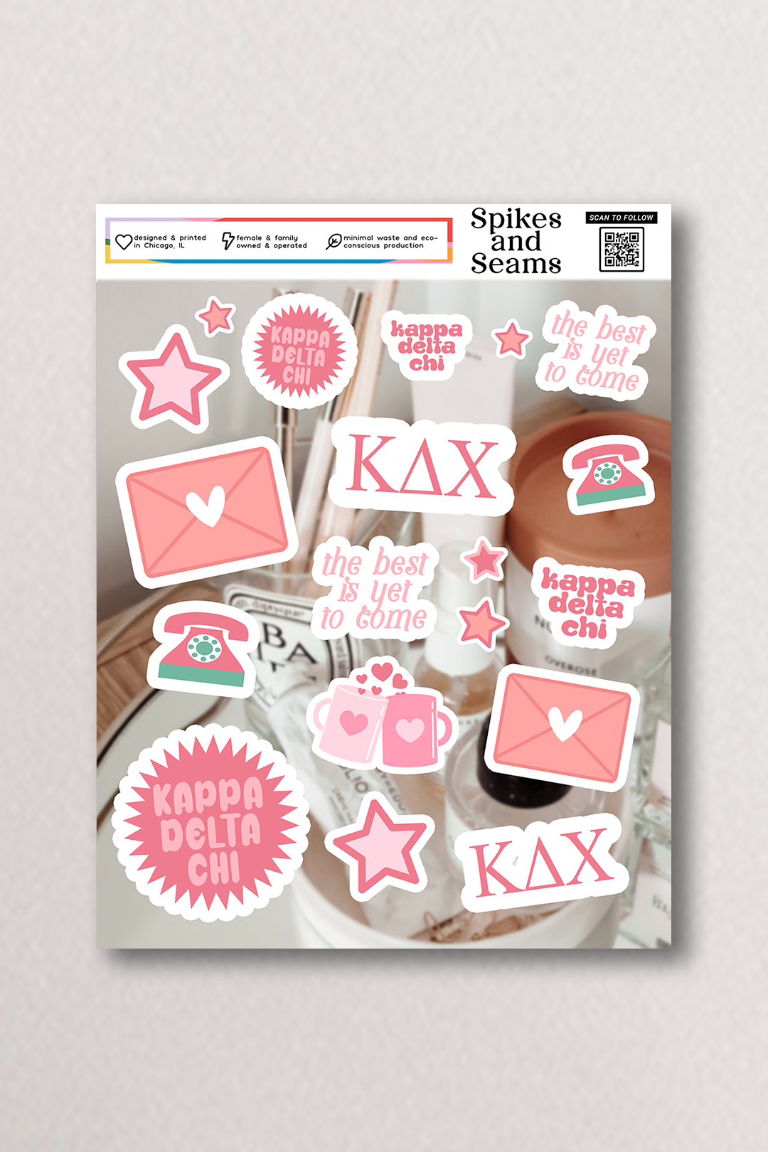 Sticker Sheet #17 - Kappa Delta Chi - Spikes and Seams Greek