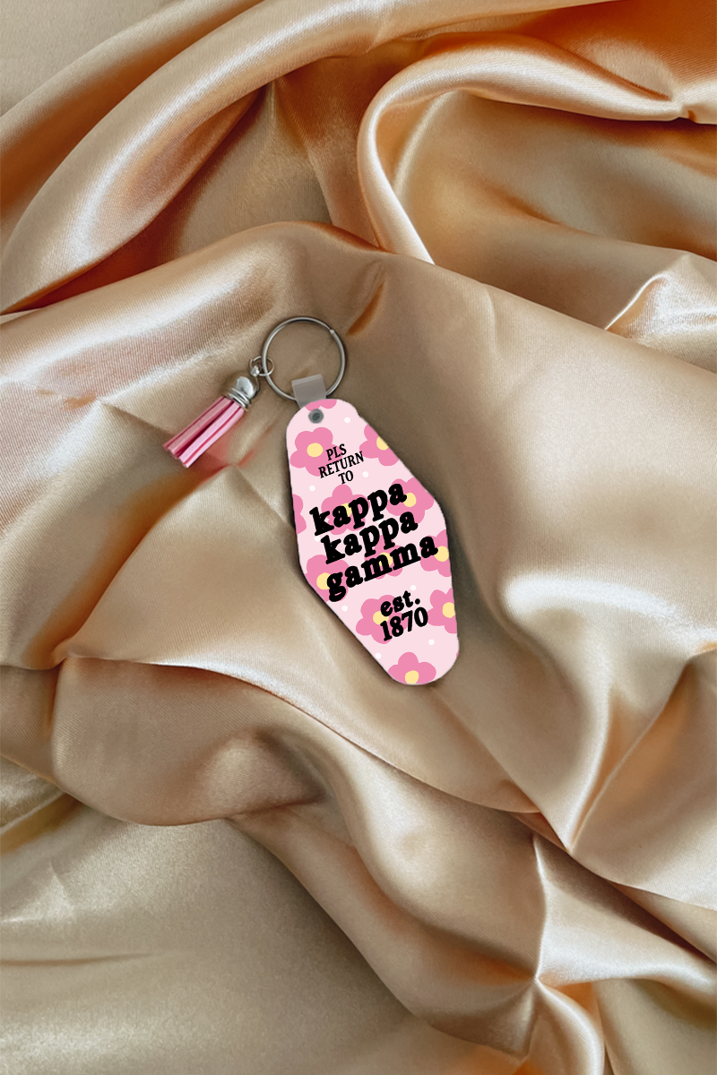 Pink Flowers keychain - Kappa Kappa Gamma