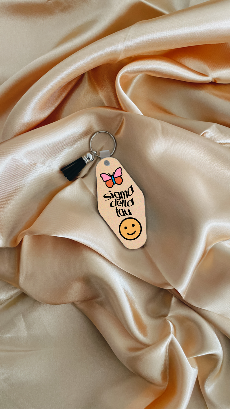 Smiley keychain - Sigma Delta Tau