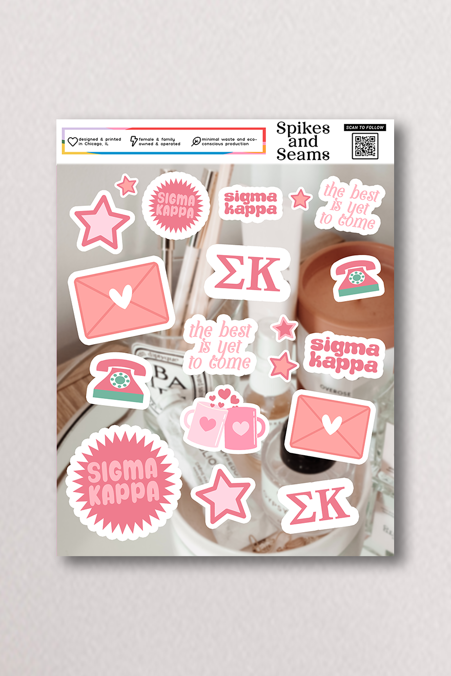 Sticker Sheet #17 - Sigma Kappa - Spikes and Seams Greek