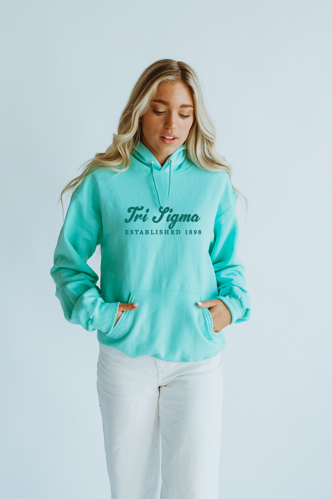 Teal hoodie - Tri Sigma