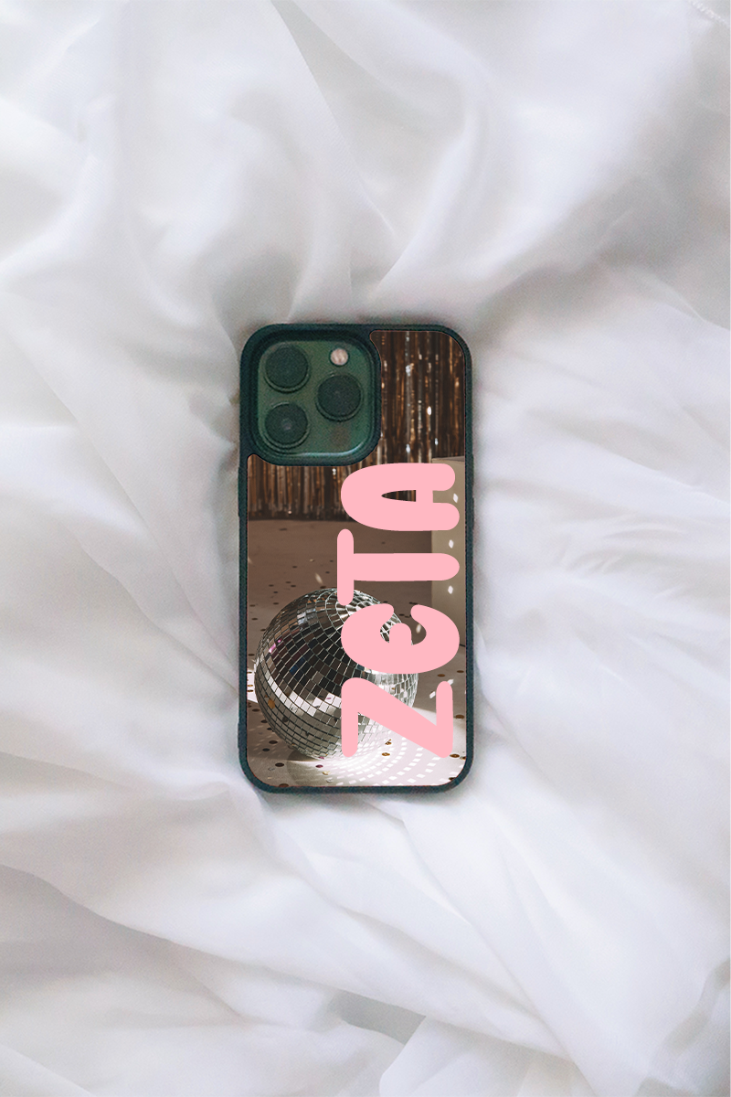Pink Disco iPhone case - choose your text!