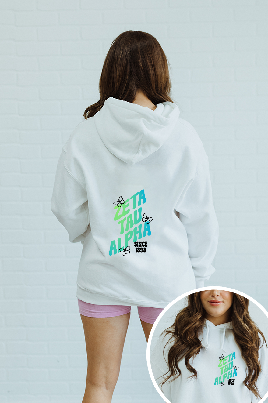 Green Gradient hoodie - White