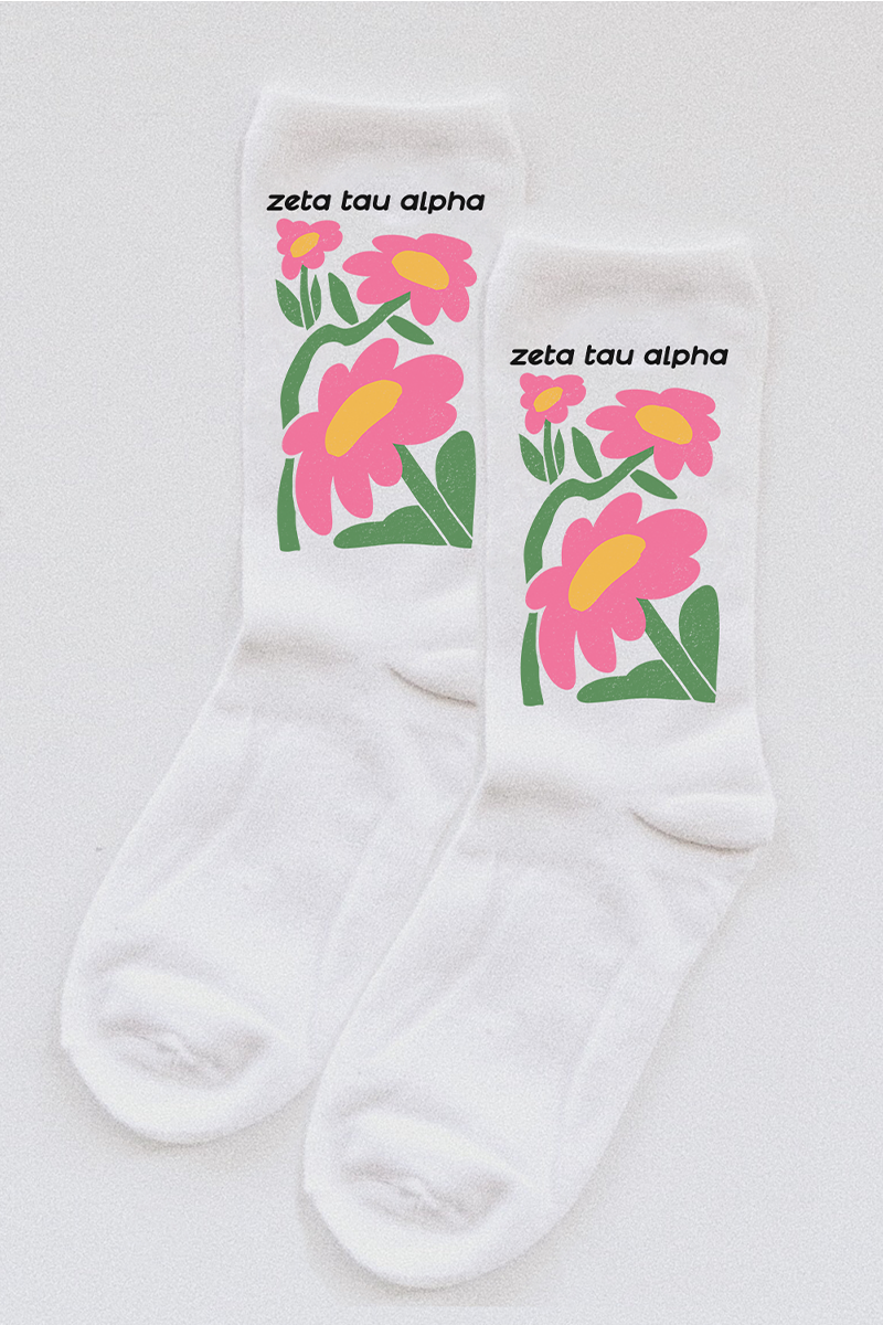 Flower socks - Zeta Tau Alpha - Spikes and Seams Greek