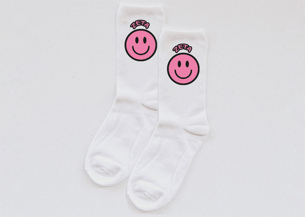 Pink Smiley socks