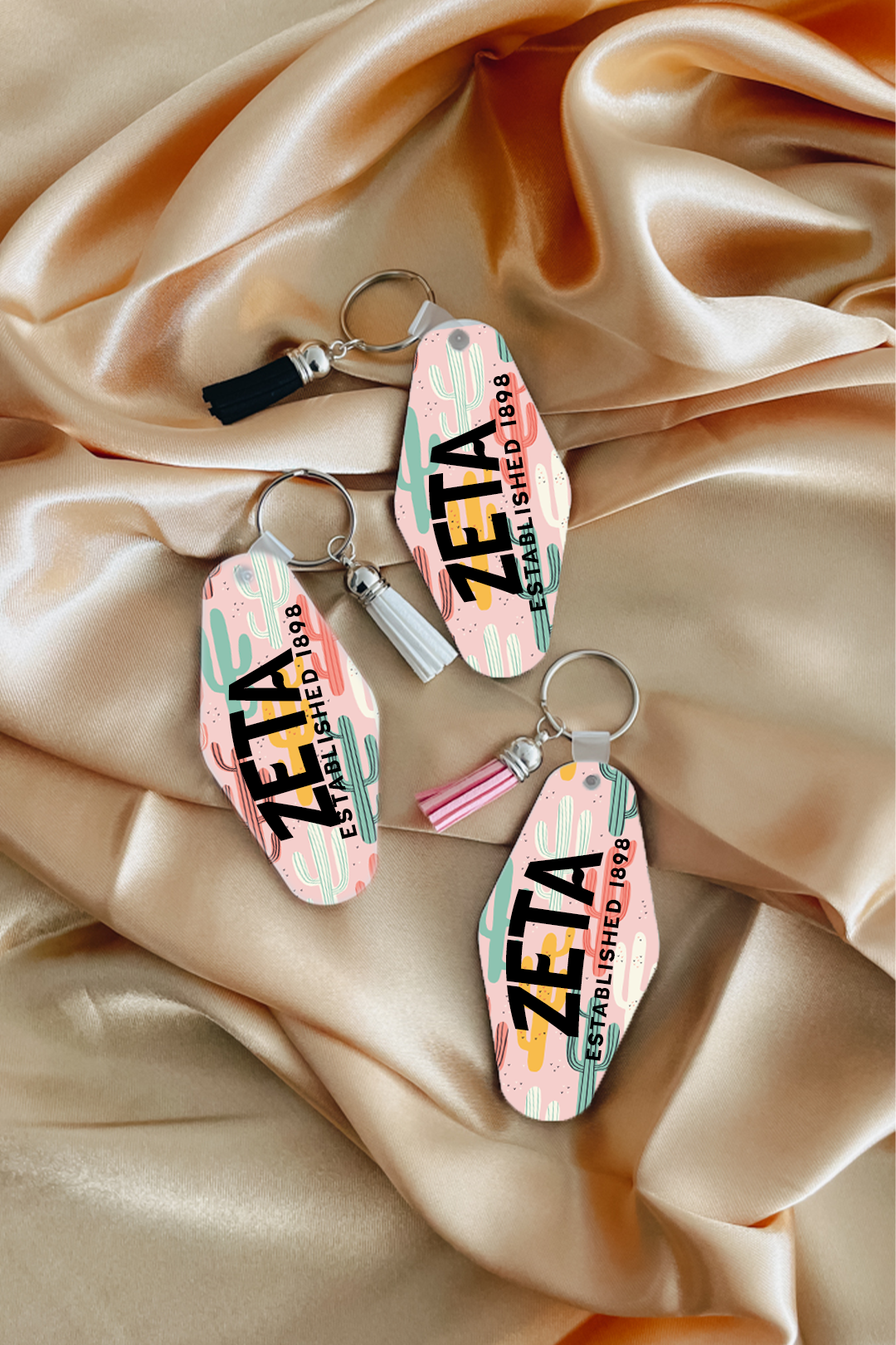 Sorority Keychain #3 - Cactus print - Spikes and Seams Greek