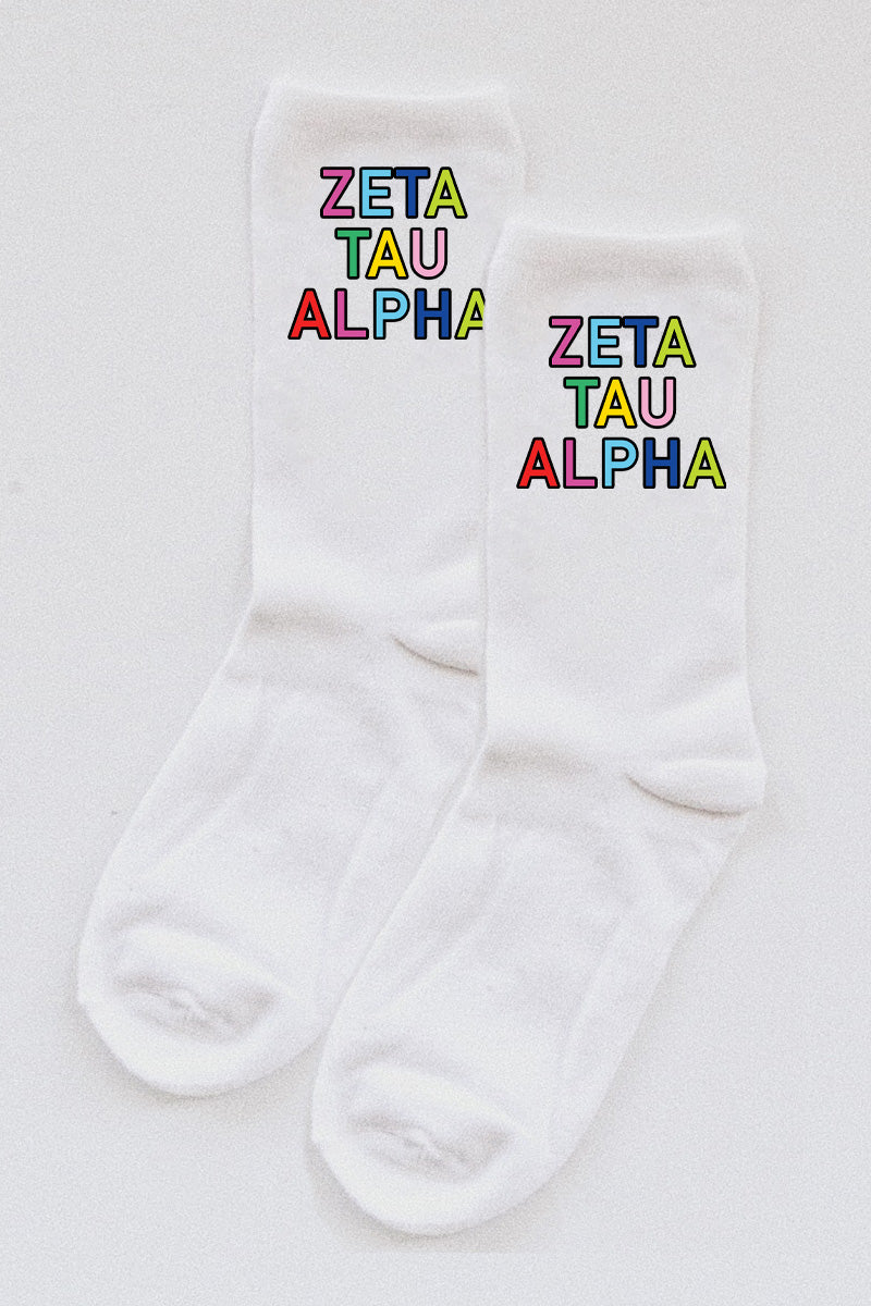 Colorful Sorority socks - Spikes and Seams Greek