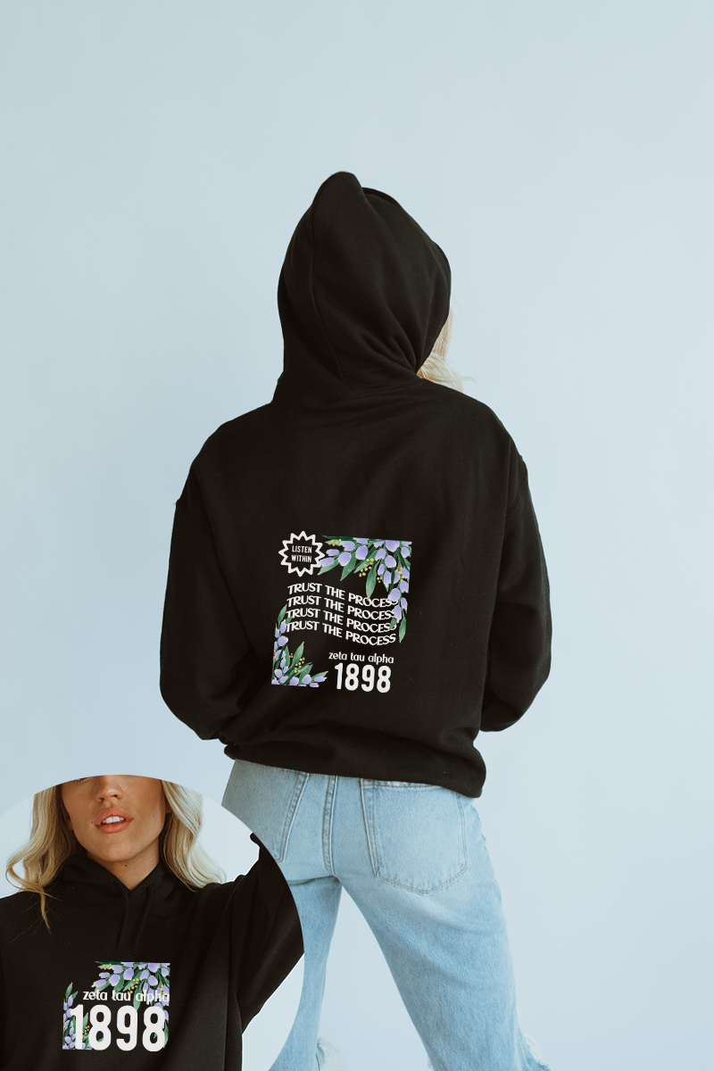 Trust the Process hoodie - Black - Spikes and Seams Greek