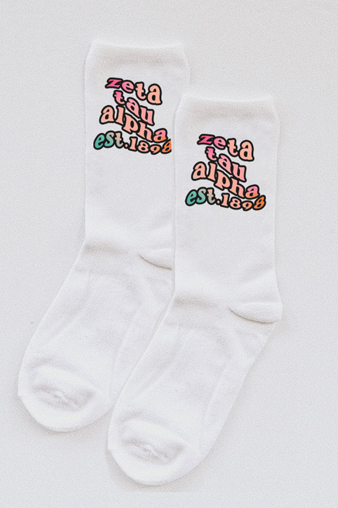 Rainbow text socks