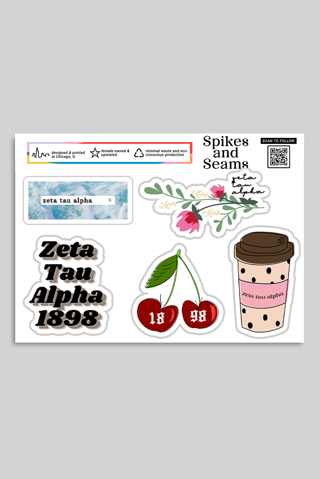 Sorority sticker set #3 - Spikes and Seams Greek