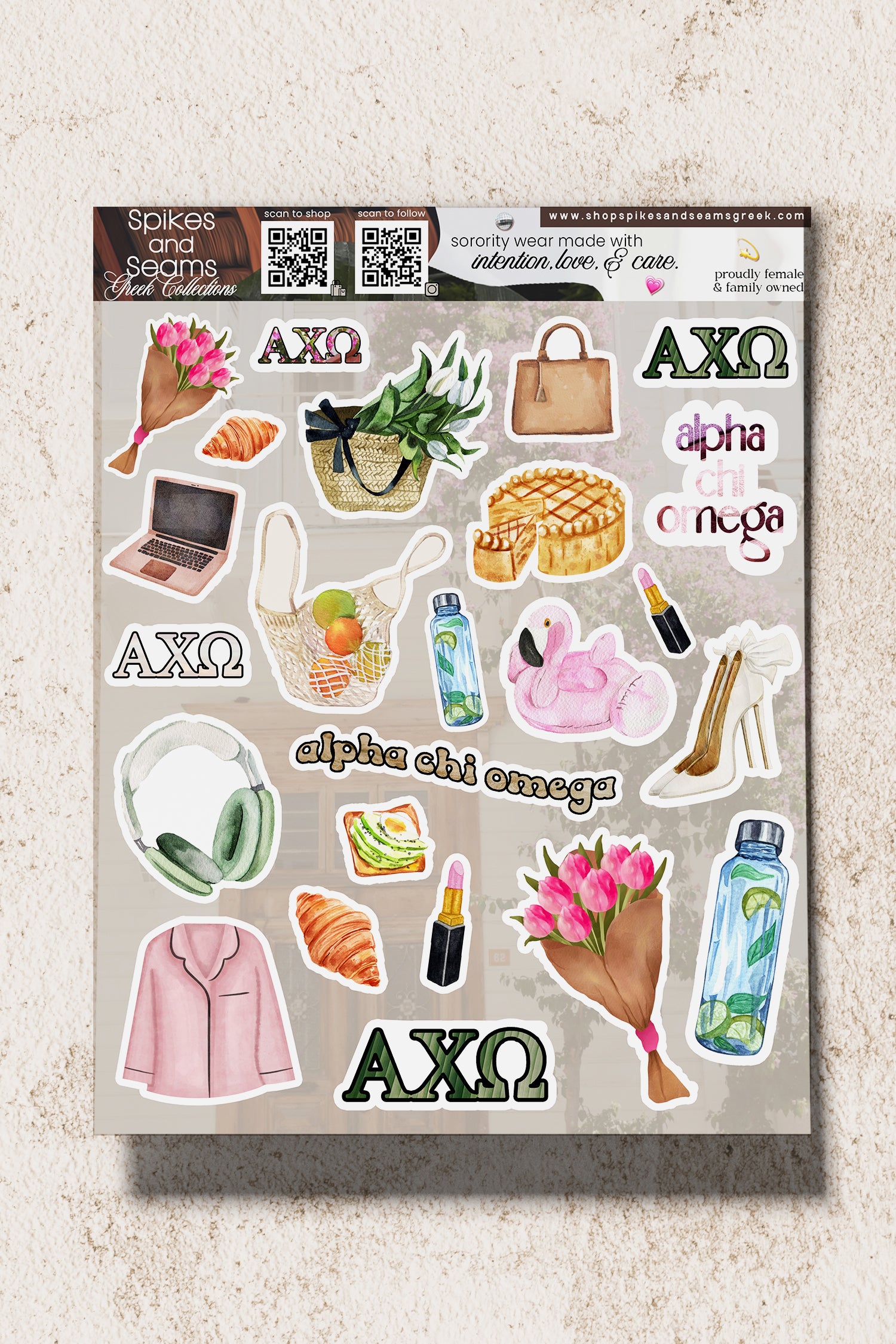 Sorority Sticker Set #22 - Alpha Chi Omega