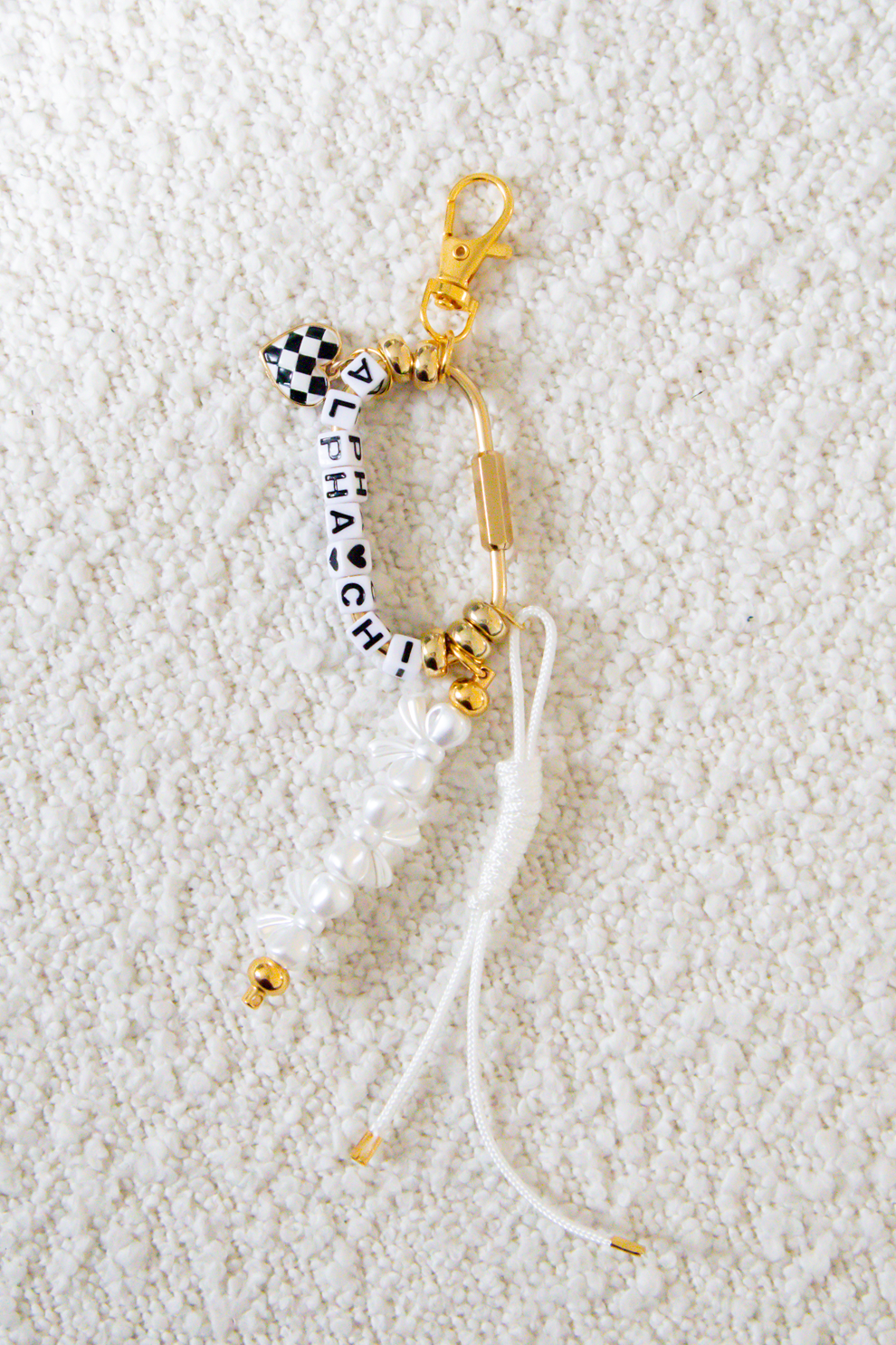 Gold Sorority Keychain Bag Charm