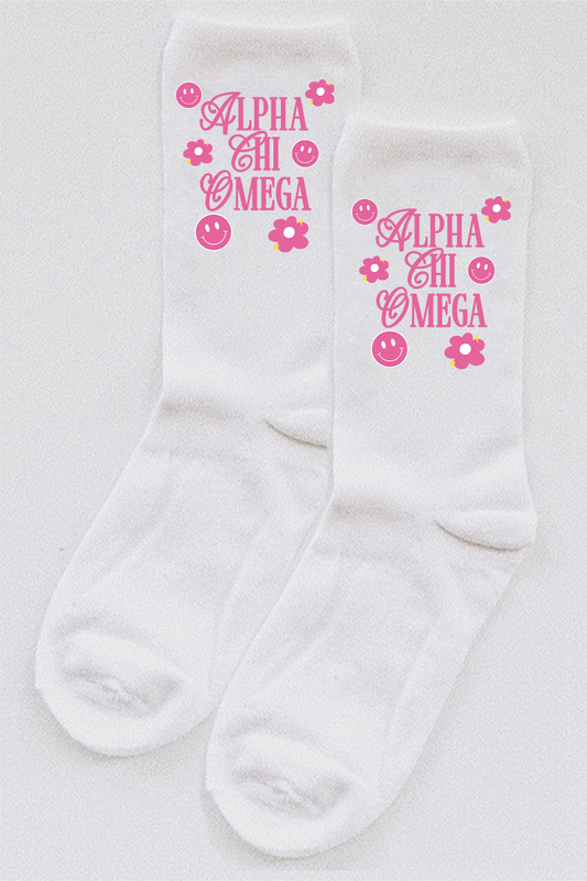 Pink Accent socks - Alpha Chi Omega