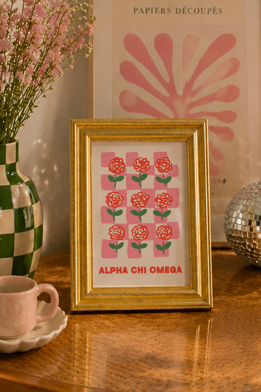 Gold Framed Sorority Art #1 (Frame Included!)