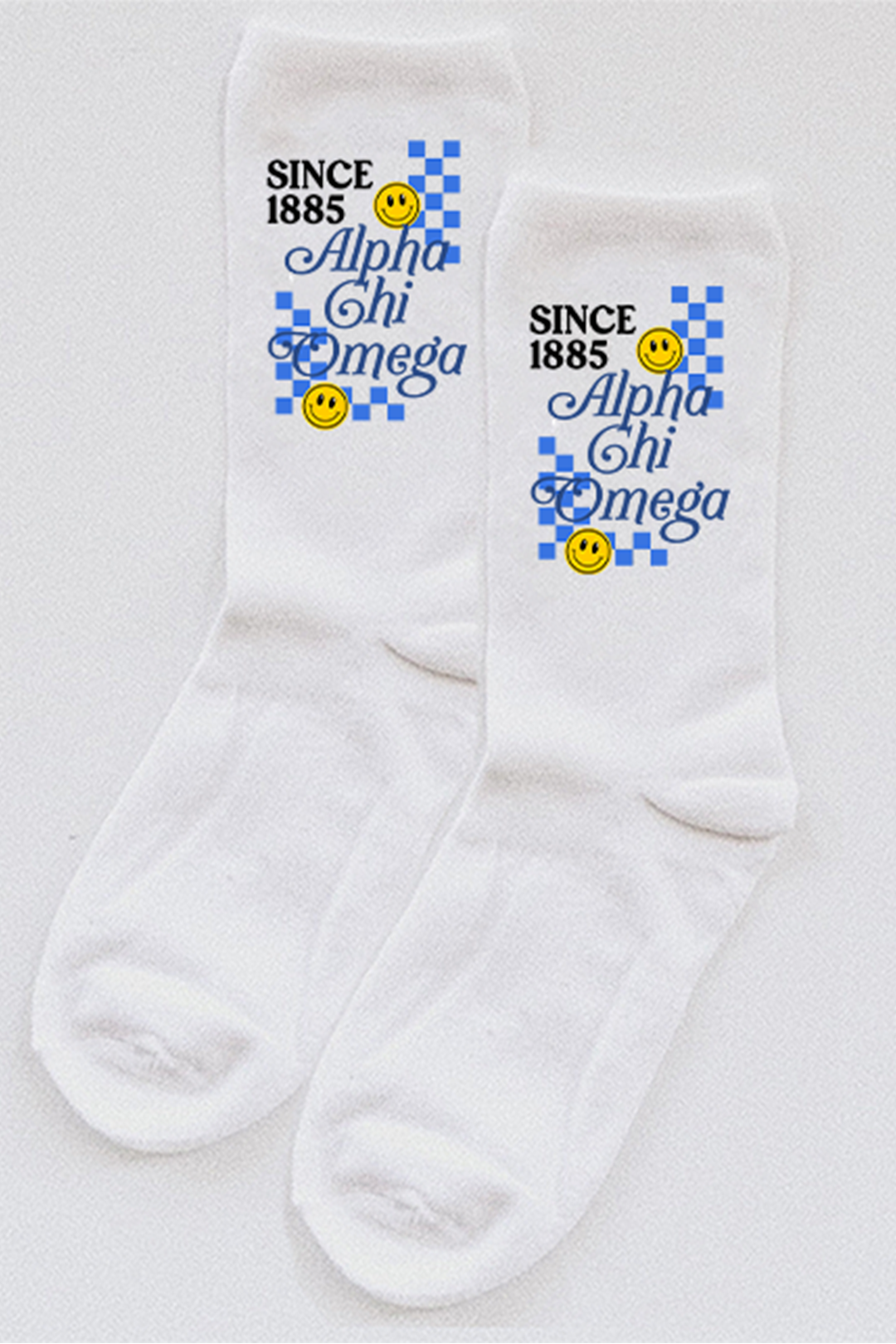 Blue Checkered socks - Alpha Chi Omega