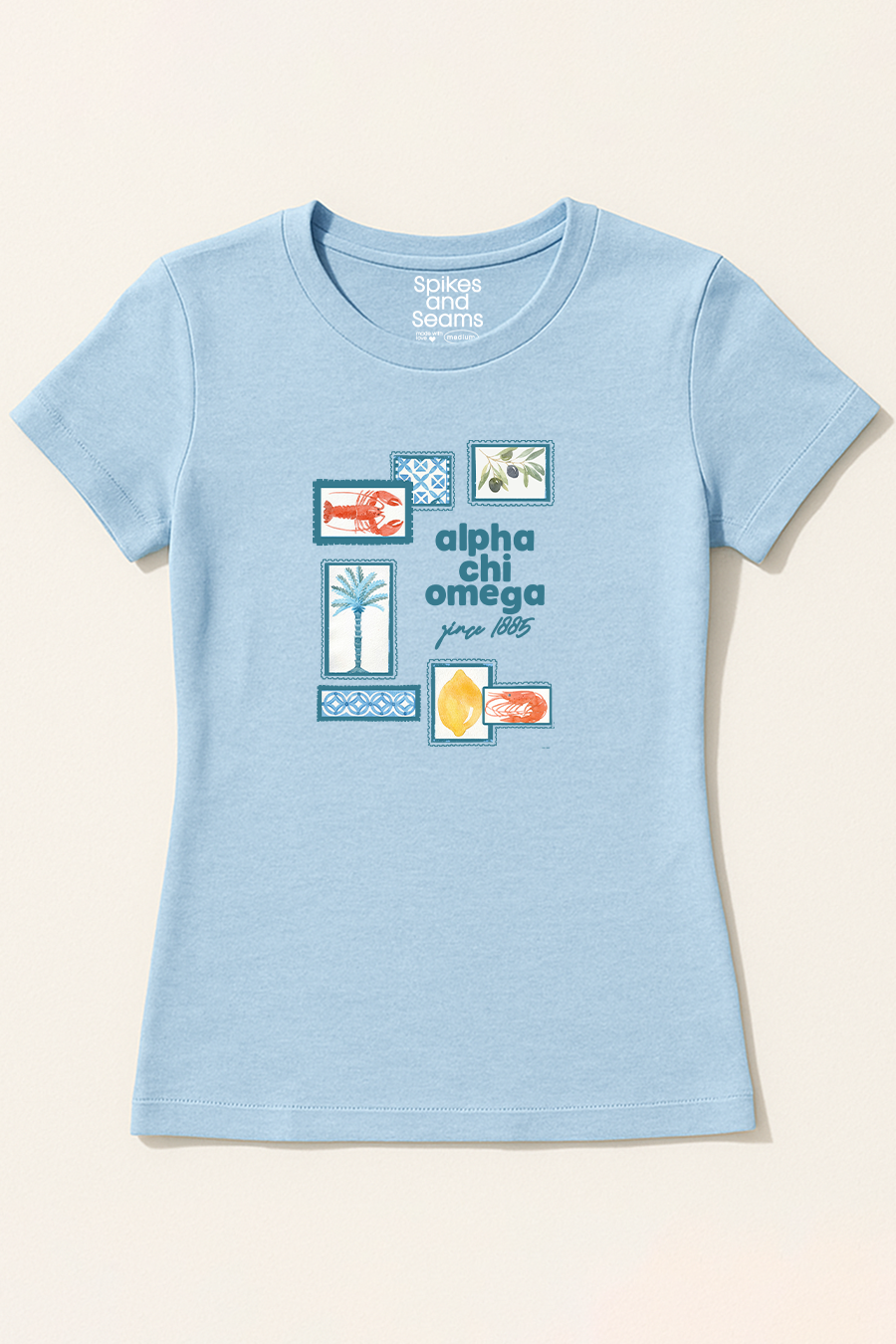 Light Blue Mediterranean Tee - Alpha Chi Omega